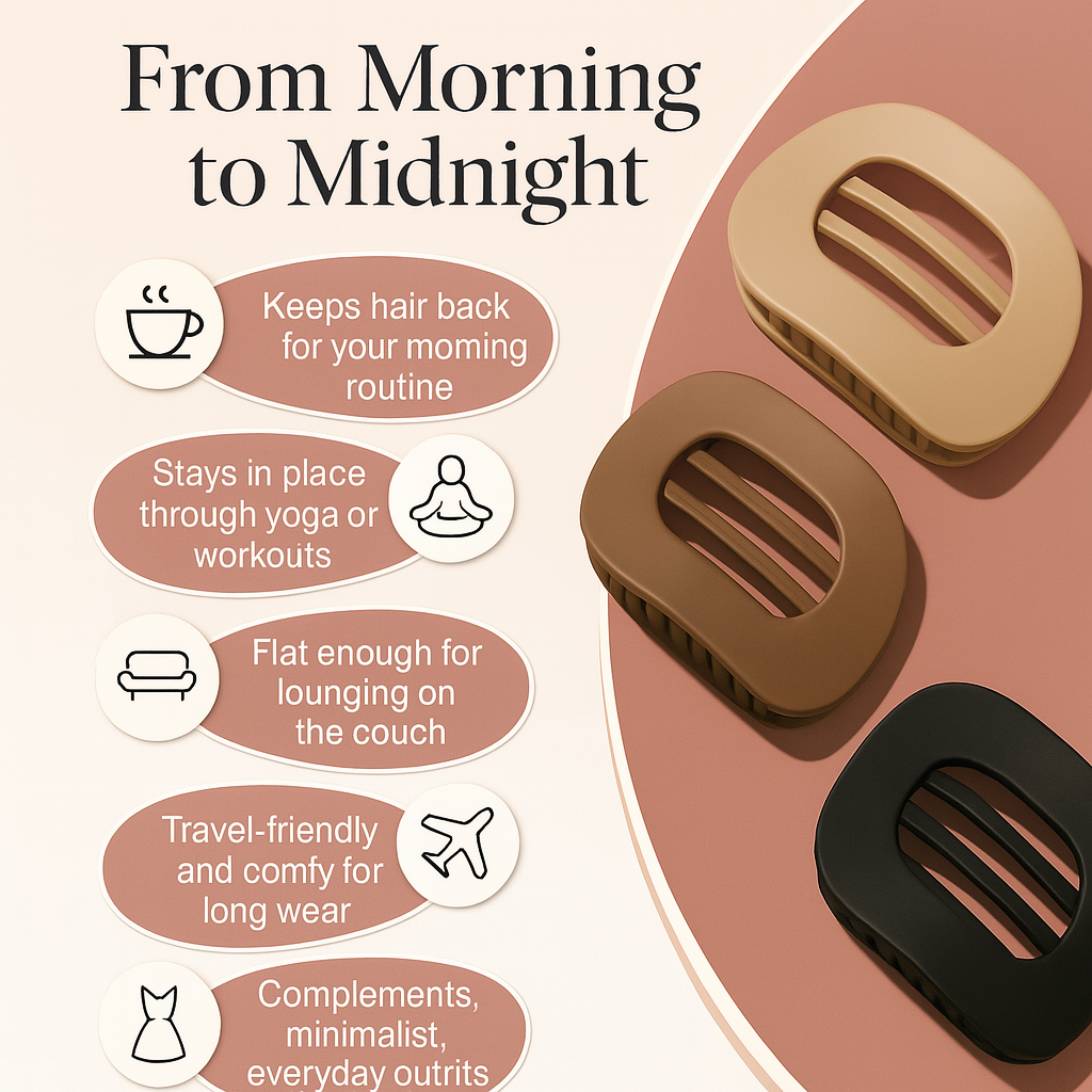 Refleqt™  Flat Claw Clips For Women (4 Clips)