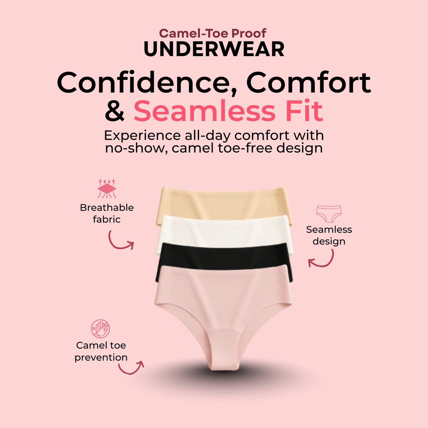 Camel-Toe Proof Underwear For Women