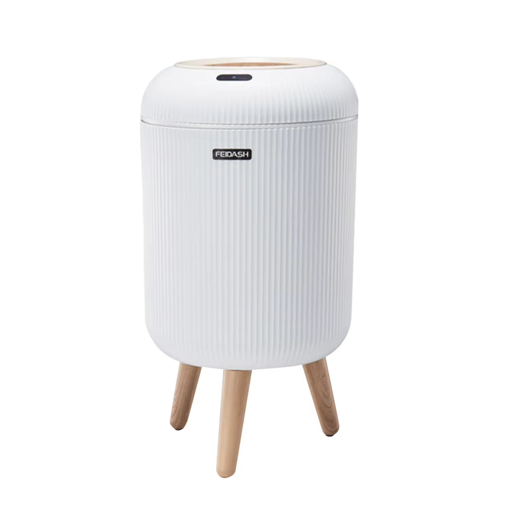 9.5L/10L Universal Wooden High Foot Trash Can Automatic Sensor Trash Can Wastebasket for Bathroom Kitchen Living Room Smart Home