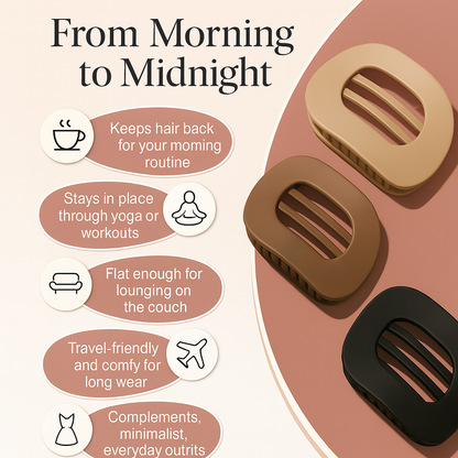 Refleqt™  Flat Claw Clips For Women (4 Clips)