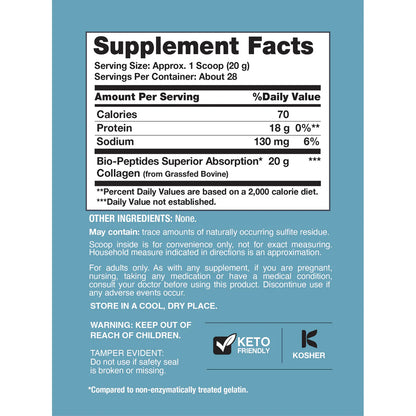 Collagen Bio-Peptides Grassfed, 20 oz (567 g) Powder