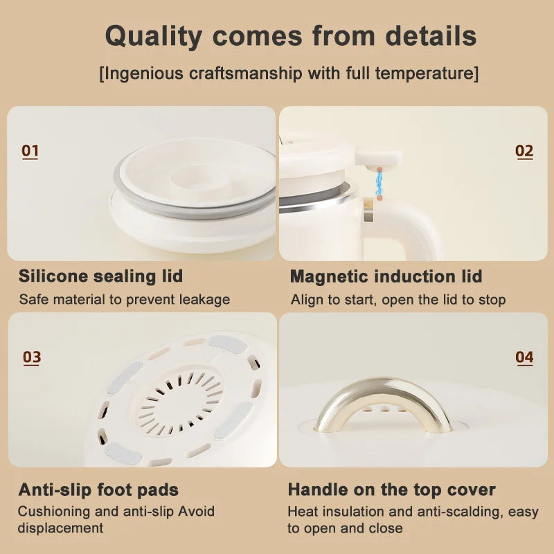 Intelligent Soybean Milk Machine Electric Soybean Filter-Free Soy Milk Maker Mixer Food Blender Maker Rice Paste Maker Kettle