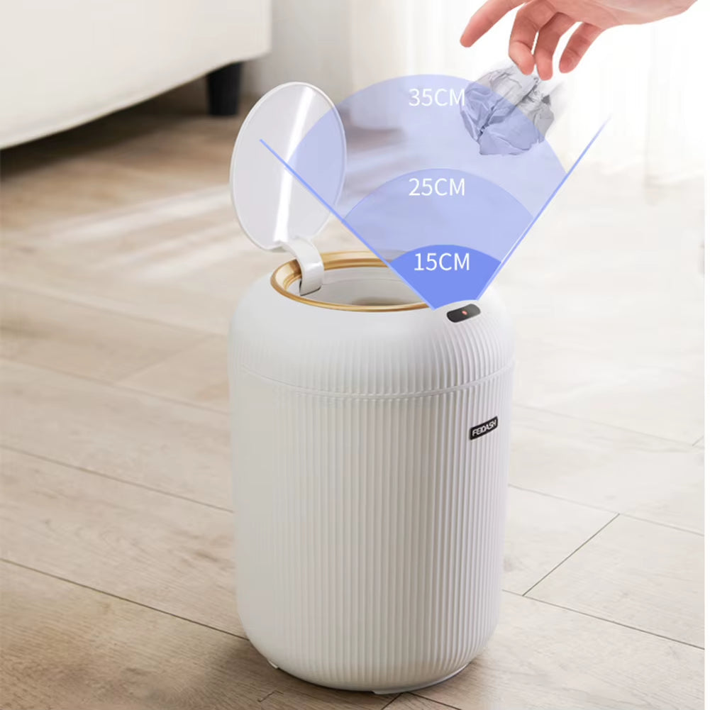 9.5L/10L Universal Wooden High Foot Trash Can Automatic Sensor Trash Can Wastebasket for Bathroom Kitchen Living Room Smart Home