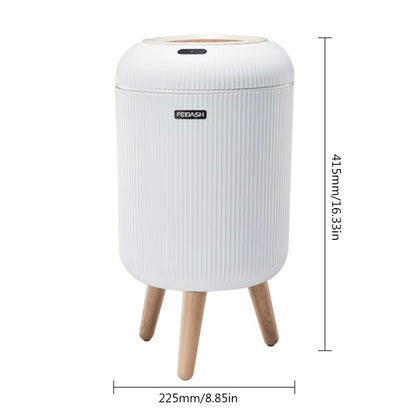 9.5L/10L Universal Wooden High Foot Trash Can Automatic Sensor Trash Can Wastebasket for Bathroom Kitchen Living Room Smart Home